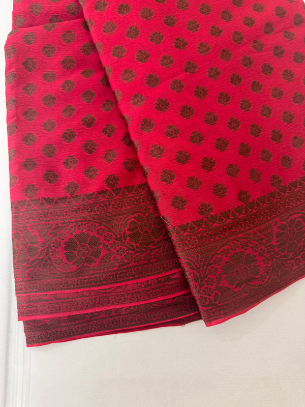 Chinnon Georgette saree with blouse MBS2132 DarkRed