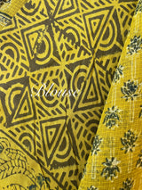 Hand block printed pure kota doria saree MBKD453