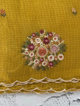 Kota checks saree with embroidery MS7645
