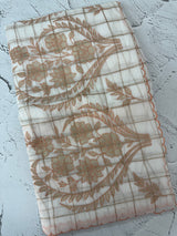 Check Mul chanderi saree with applique work MSH164 - White to Peach