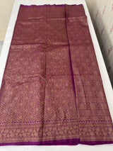Semi katan Banarasi saree in antique zari weaving - MSKB899 Vadamalli