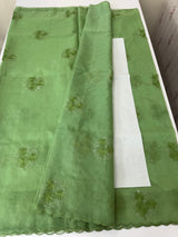 Organza saree with embroidery - MSH375 JadeGreen