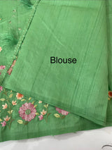 Art tussar saree with embroidery MST677