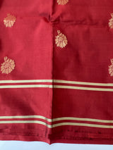 Semi Kanchi pattu saree with retta pattu borders MBS7899 Maroon