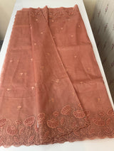 Viscose Organza saree with applique work-MSH103 DuskyPeach