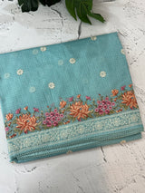 Silky kota embroidery saree MSK4333 - Blue