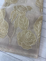 Organza saree with tissue applique work MS5081- CloudGrey