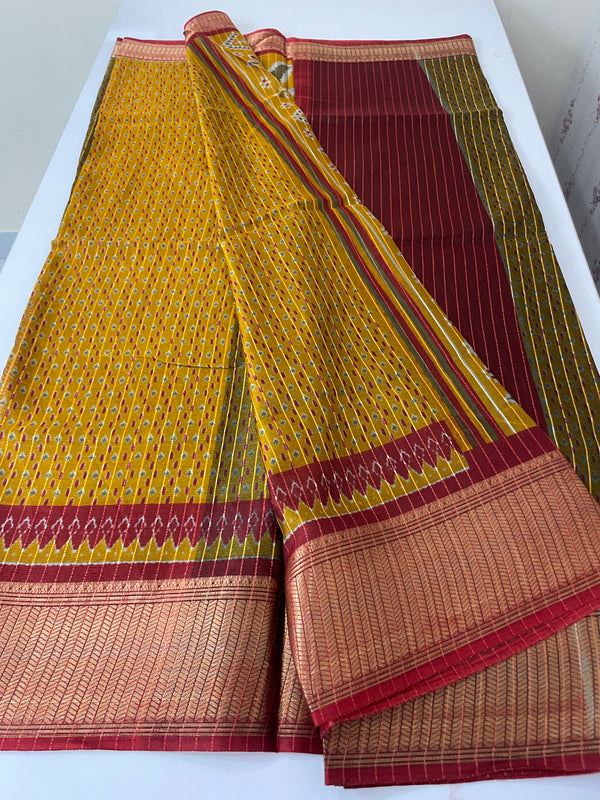 Semi silk saree with zari border MS99789