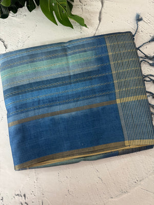 Multi color Semi soft silk saree with borders MSS590