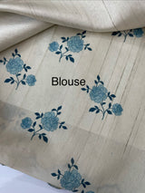 Semi tussar appliqué work saree MTS6589