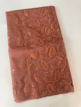 Viscose Organza saree with applique work-MSH103 DuskyPeach