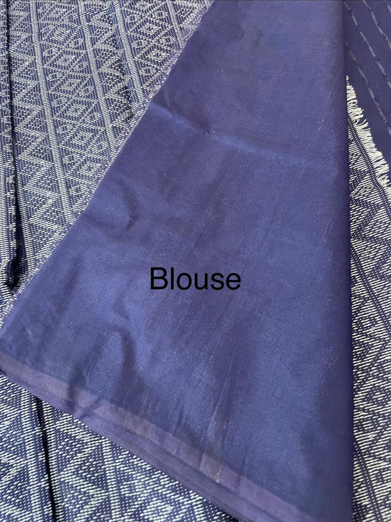 Bhagalpuri Semi tussar saree MS871- NavyBlue