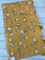 Kota Supernet embriodery saree SHSNYNM- Yellow