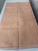 Moonga checks saree with embroidery MSH219 Peach