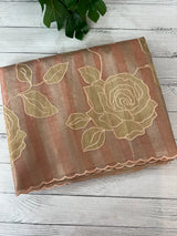 Tissue Silk applique work saree MSH133 Design 1- Peach