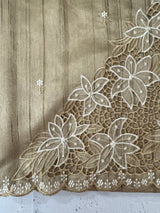 Cutwork Semi tussar saree MTSS680 - DarkBeige