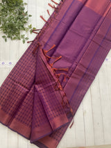 Brocade Semi soft silk with border MSS167 - Purple