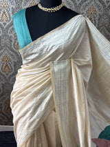 Blended tussar saree with kanta embriodery and appliqué work- MBTS99
