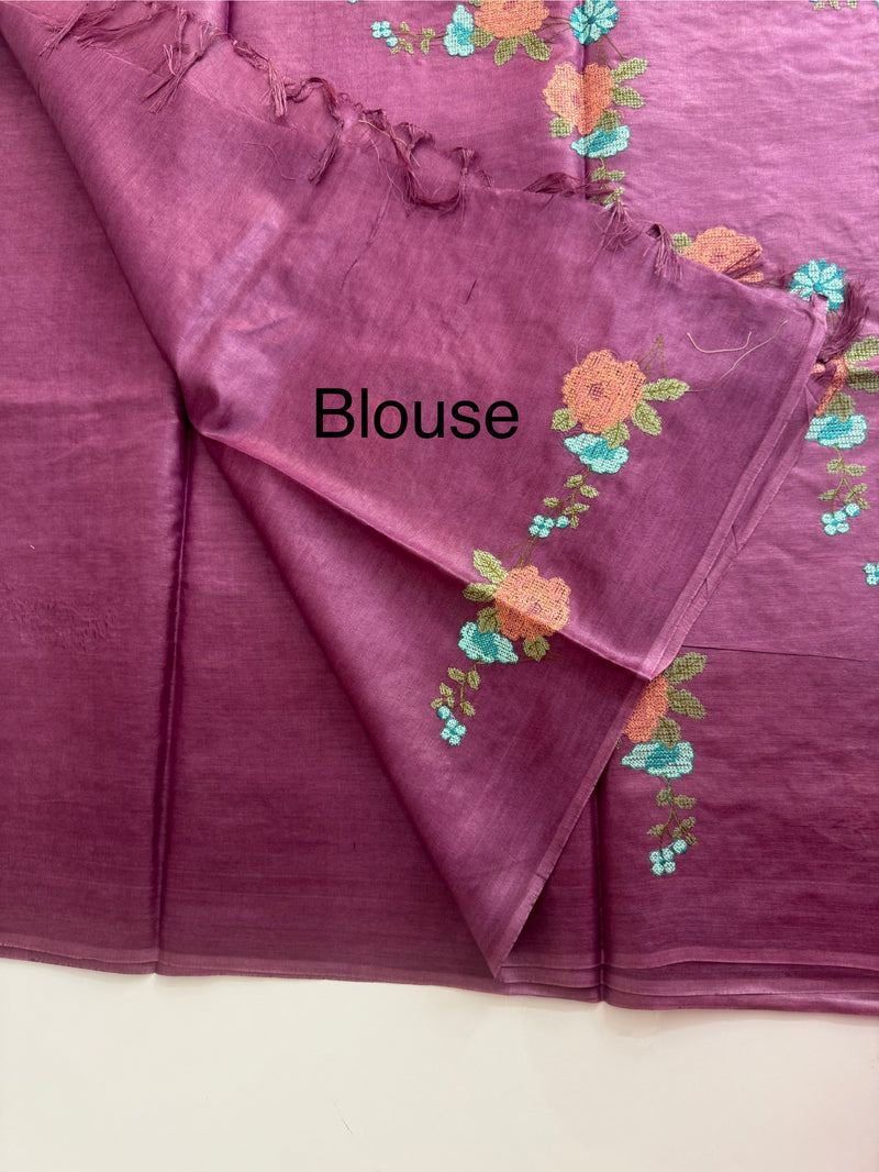 Pure desi tussar silk saree with embroidery- MTSS659 (14)