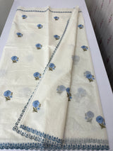 Mul chanderi embriodery saree with scalloped borders MSH290