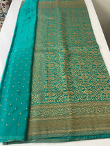 Semi banarasi Khaddi Georgette saree (Design 3) - MKGS124 - TealGreen