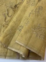 Kota Tissue Silk applique work saree MS49811 - DuskyYellow