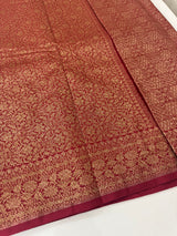 Semi katan Banarasi saree in antique zari weaving - MSKB899 MaroonRed