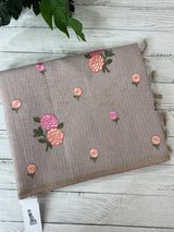 Tissue mix Soft silk saree with embroidery MS8189- Pastel DuskyLavender