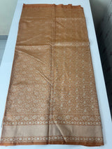 Banarasi semi katan saree in silver zari- MS14667 DuskyPeach