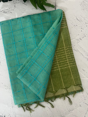 Semi Organza saree with checks - MSD634 (4)