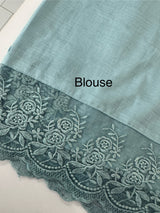 Soft crushed chanderi crepe silk saree with lace borders MLS466