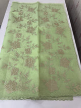 Viscose organza saree with applqiue work - MSH238 PistaGreen