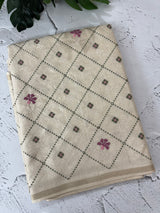 Blended soft tussar silk saree MS90577- Beige