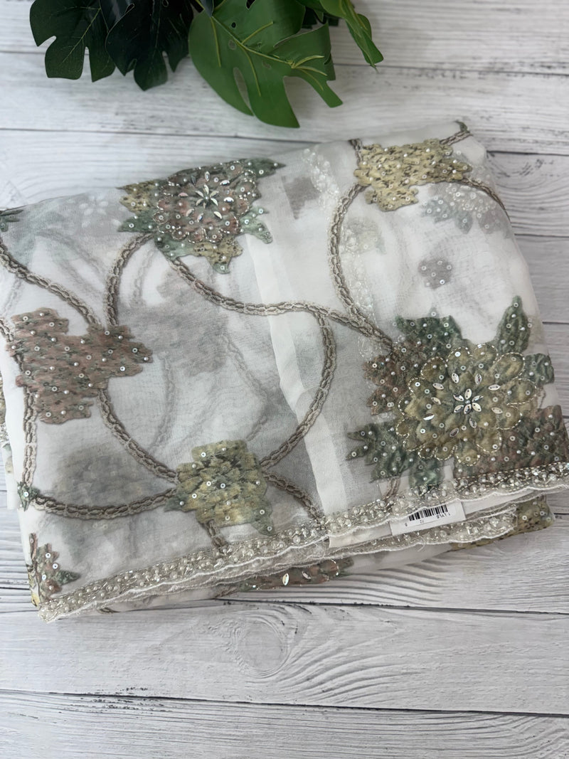 Handworked chiffon Organza saree MCS4534