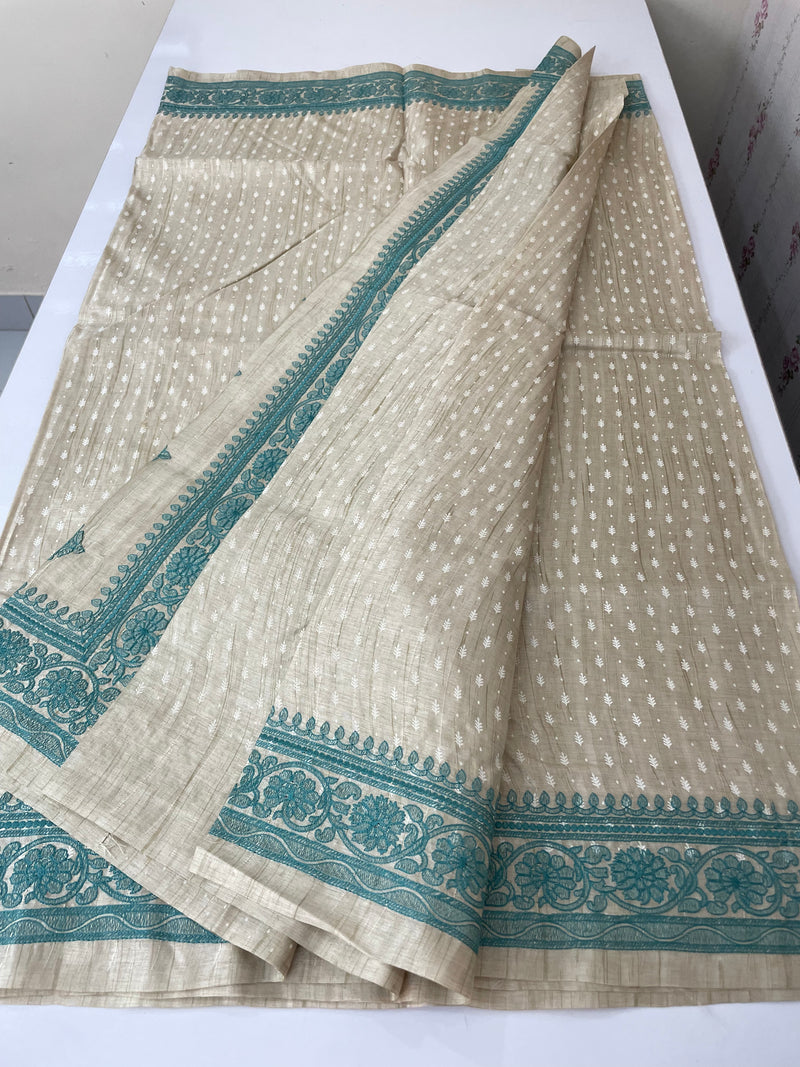 Blended tussar saree MTS608 - Beige