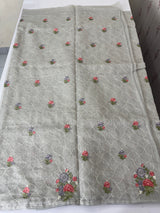 Semi linen saree with embroidery- MS15167