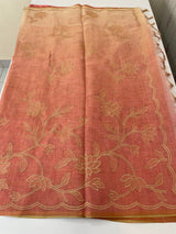 Ombre Soft Tissue linen saree with appliqué work MSL875