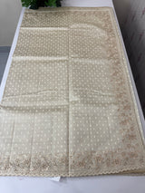 Cutwork blended tussar saree   - Cream MS5222