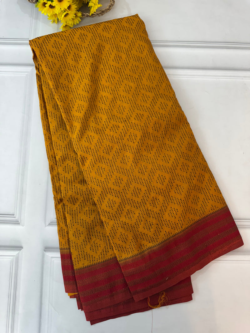 Soft chiffon Georgette saree - SMGRSR Mustard to Red