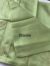 Tussar finish soft silk saree with thread embroidery MTS568 LightGreen