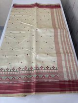 Blended tussar silk saree with embroidery- MSH490