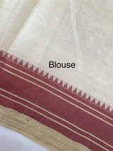 Blended tussar silk saree with embroidery- MSH490