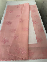 Organza saree with embroidery - MSH375 BabyPink