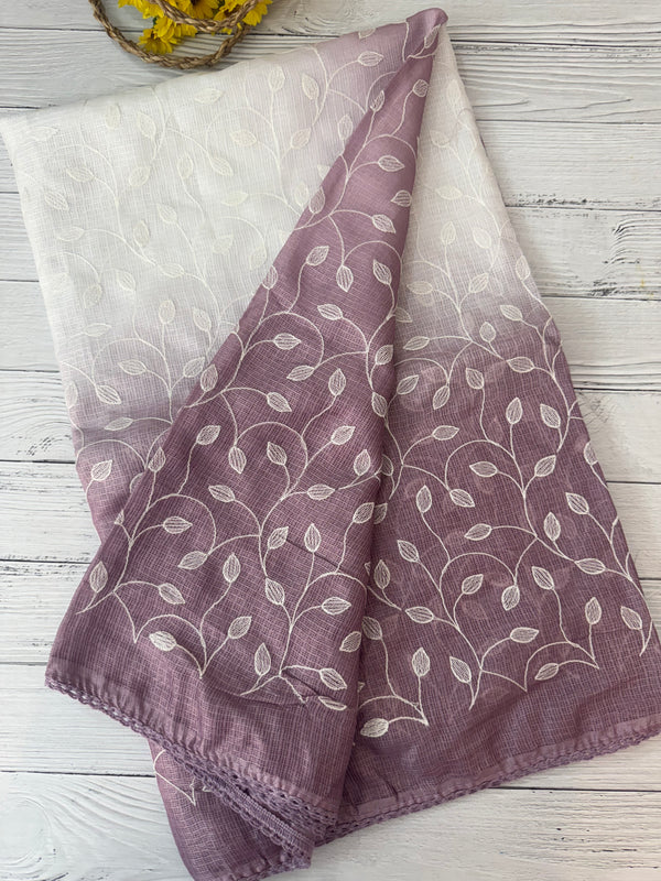 Ombre Soft kota checks saree with embroidery SVTS20