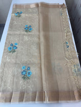 Tissue Silk embriodery saree MS49892