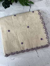 Chanderi Tissue silk saree with scalloped borders - MNM222 (thin lines)