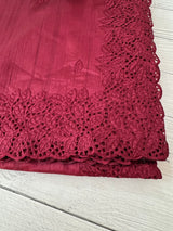 Cutwork Semi tussar saree MTSS845 - Burgundy
