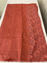 Cutwork Semi tussar saree MTSS657 ReddishPeach