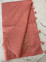 Tussar finish soft silk saree with thread work MTS955