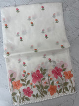 Silky kota saree with embriodery MS16263 White